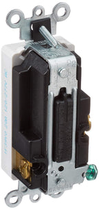 Leviton 20 Amp, 120/277 Volt Decora Plus Rocker Single-Pole AC Quiet Switch, 5621-2W, White