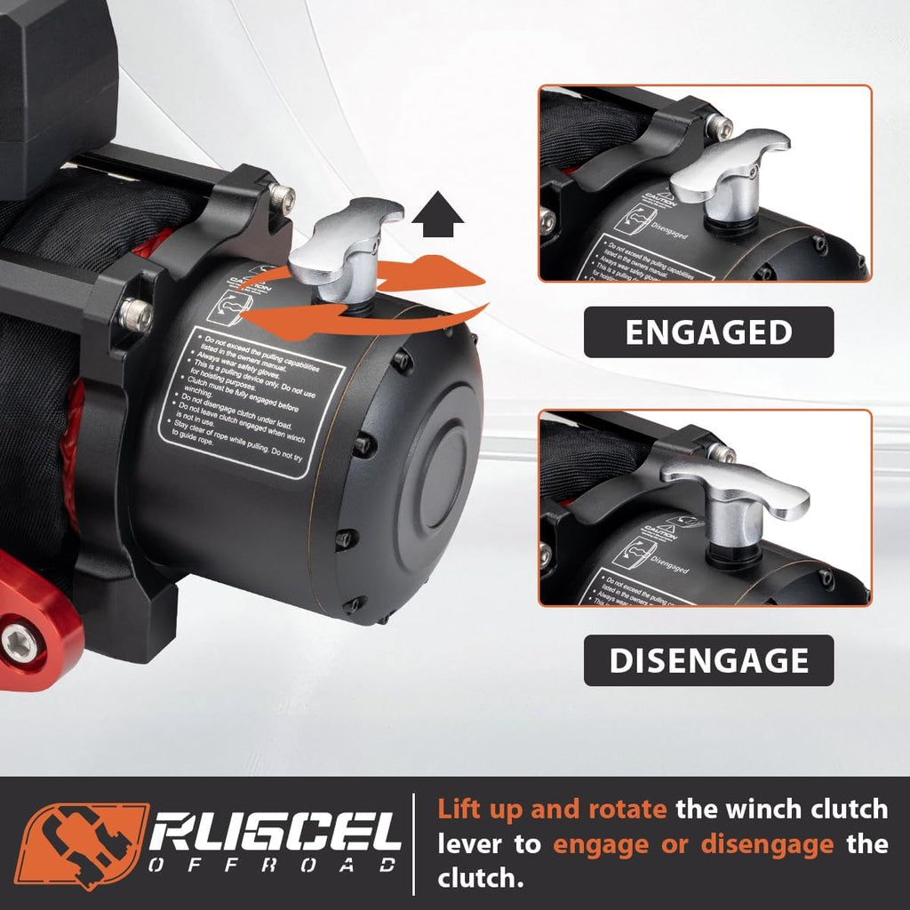 13500lb Waterproof Electric Truck Winch 12V Synthetic Rope Winch with Hawse Fairlead,Wired Handle and 2 Wireless Remote