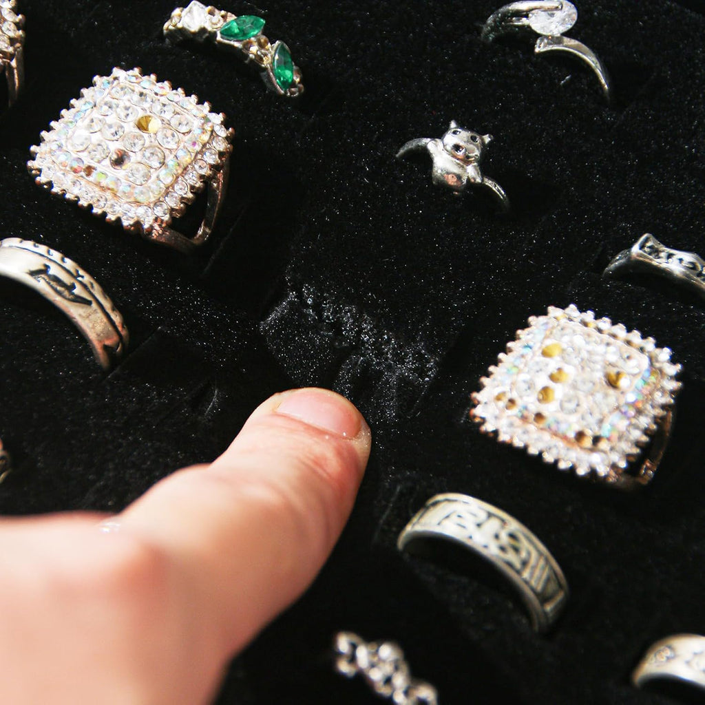 Ring Organizer Box for Jewelry,Rings Cufflinks Storage Case,Small Jewelry Box for Travel, Pretty Gifts for