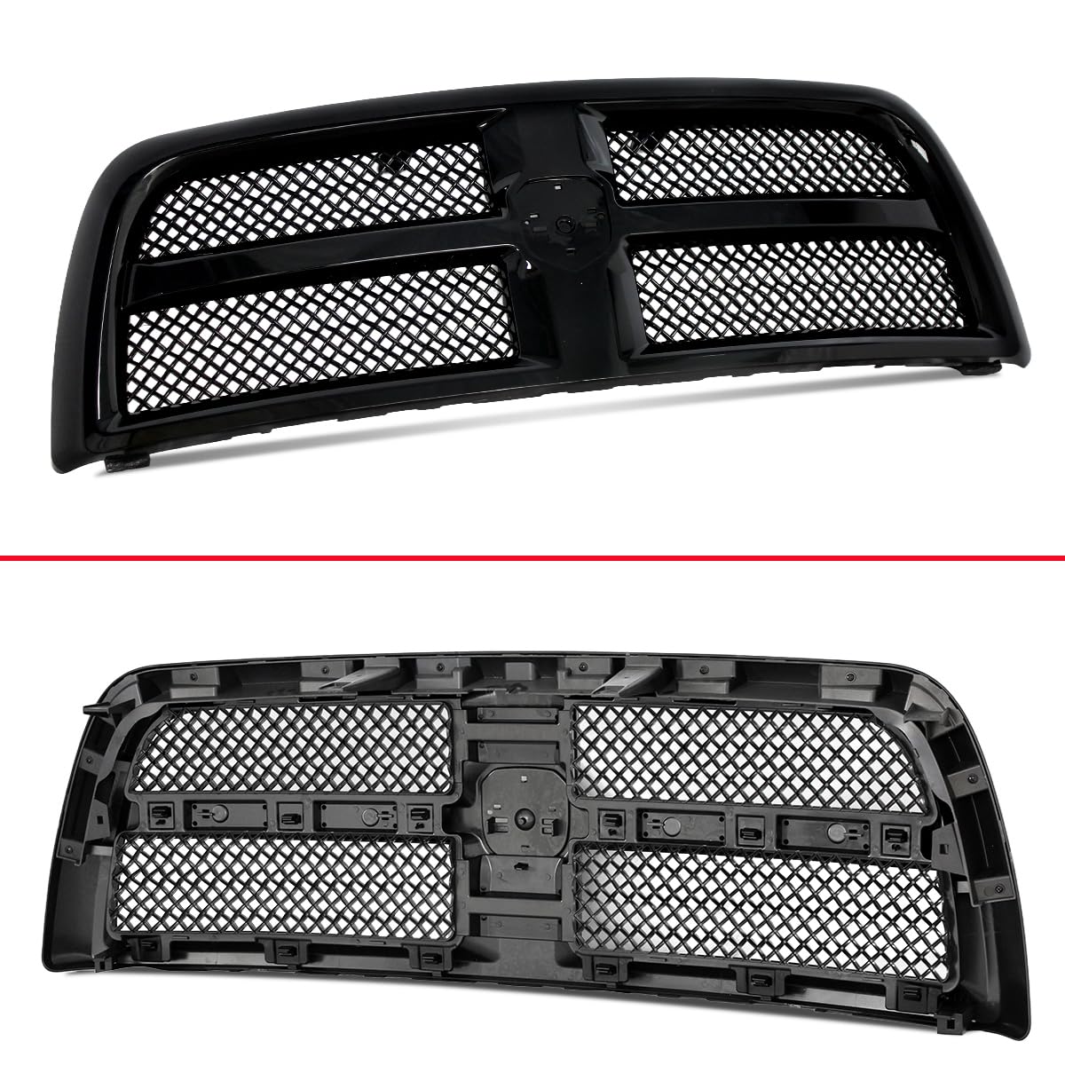 SAIQINGSP Gloss Black Front Grille for 2013-2018 RAM 2500 3500 Longhorn