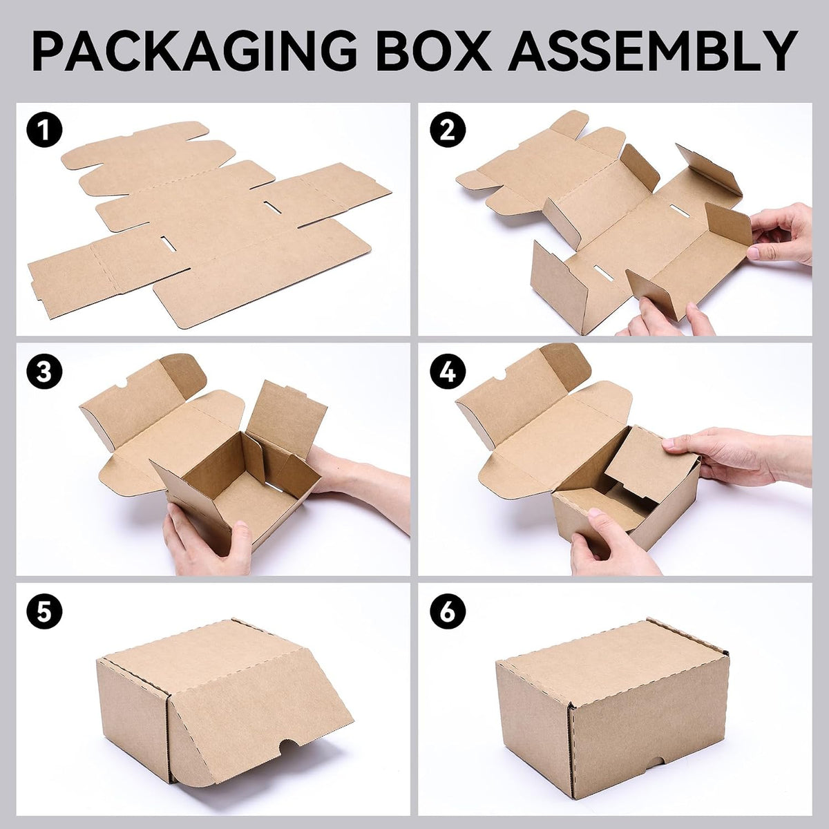 DIY Gift Mailers 10 Pack, Brown 6x4x3 Corrugated Shipping Boxes