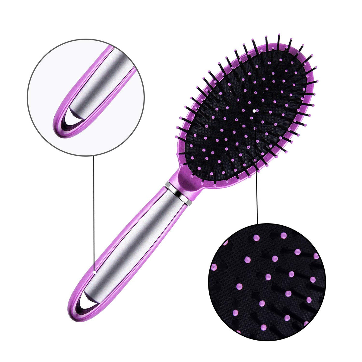 7 Pcs Hair Styling Set for Women and Men: Round Brush, Paddle Brush, Detangling and Wet/Dry Brushes | Including Round