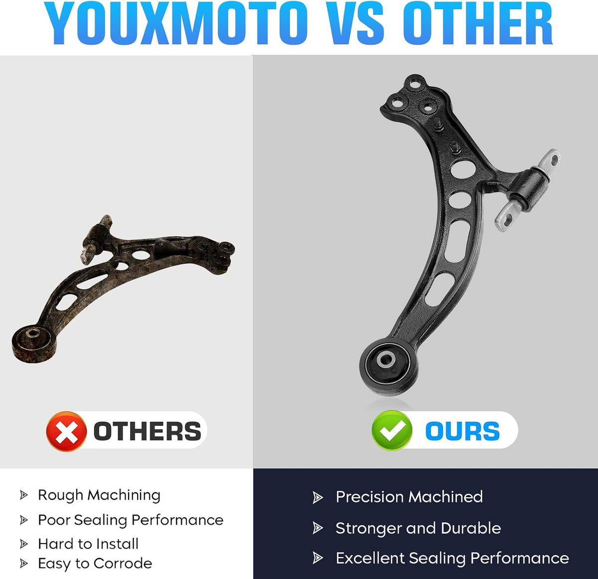 Front Lower Driver & Passenger Side Control Arms Fit for Lexus 1992-2001 ES300, 1999-2003 RX300, Fit for Toyota 1995-1997 Avalon, 1992-2001 Camry