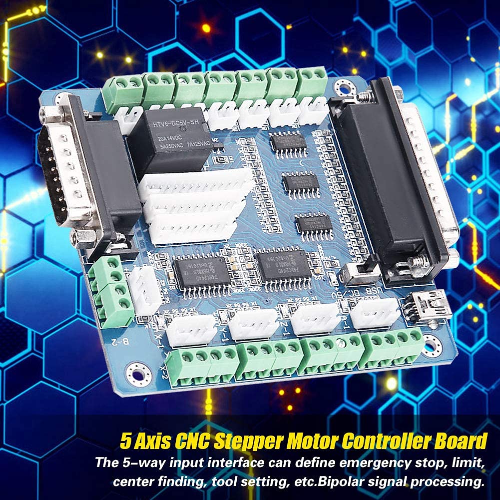 5 Axis CNC Breakout Board, USB Interface, Optocoupler Isolated