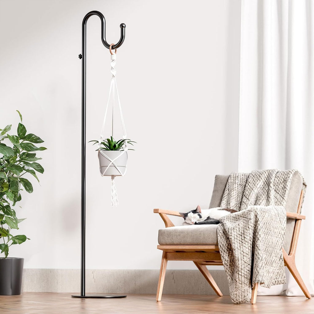 74" Shepherds Hook Stand: Hanging Bird Feeders, Plants, and Wind Chimes
