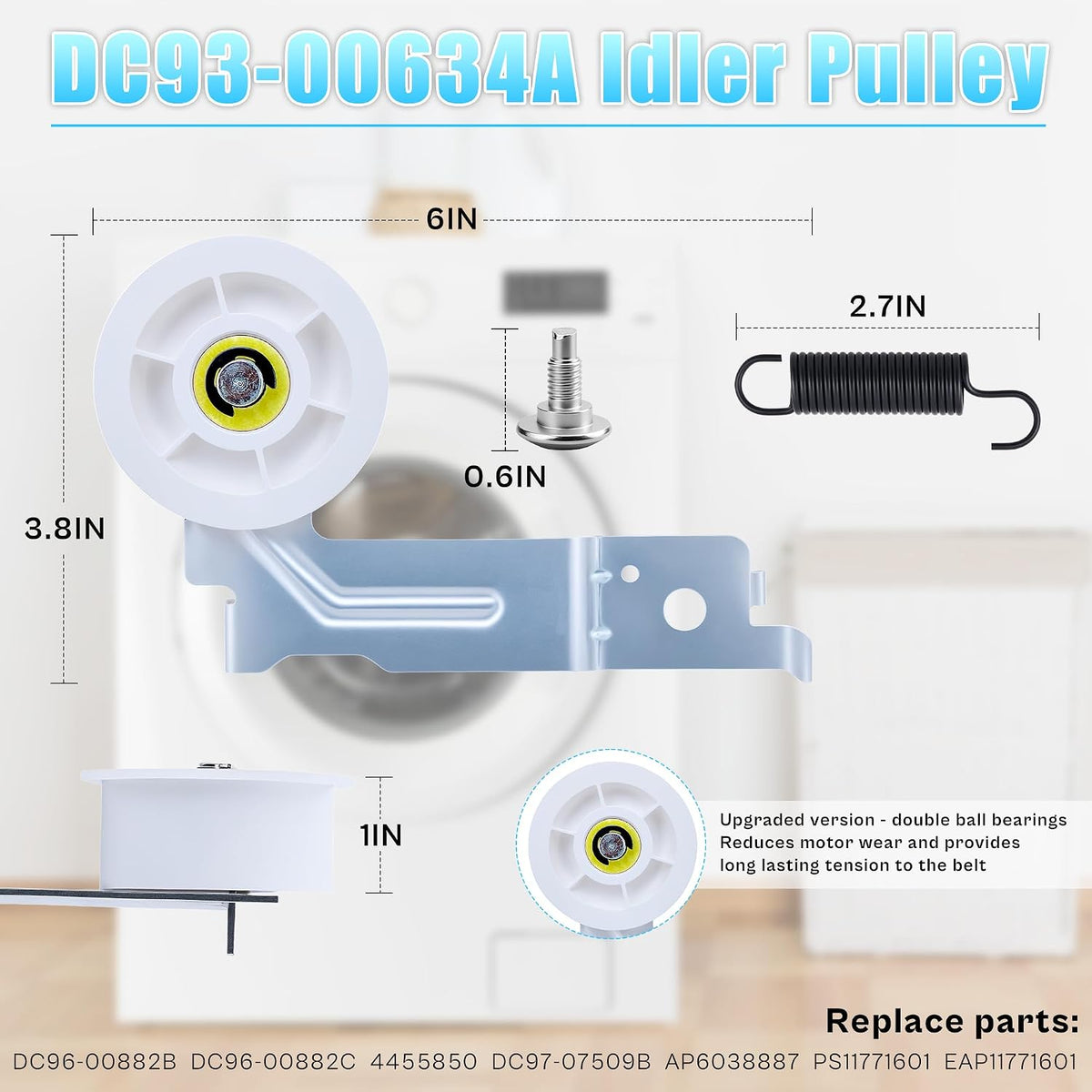 TOMOON DV45H7000EW/A2 DV42H5200EW/A3 Dryer Roller Kit fit for Samsung