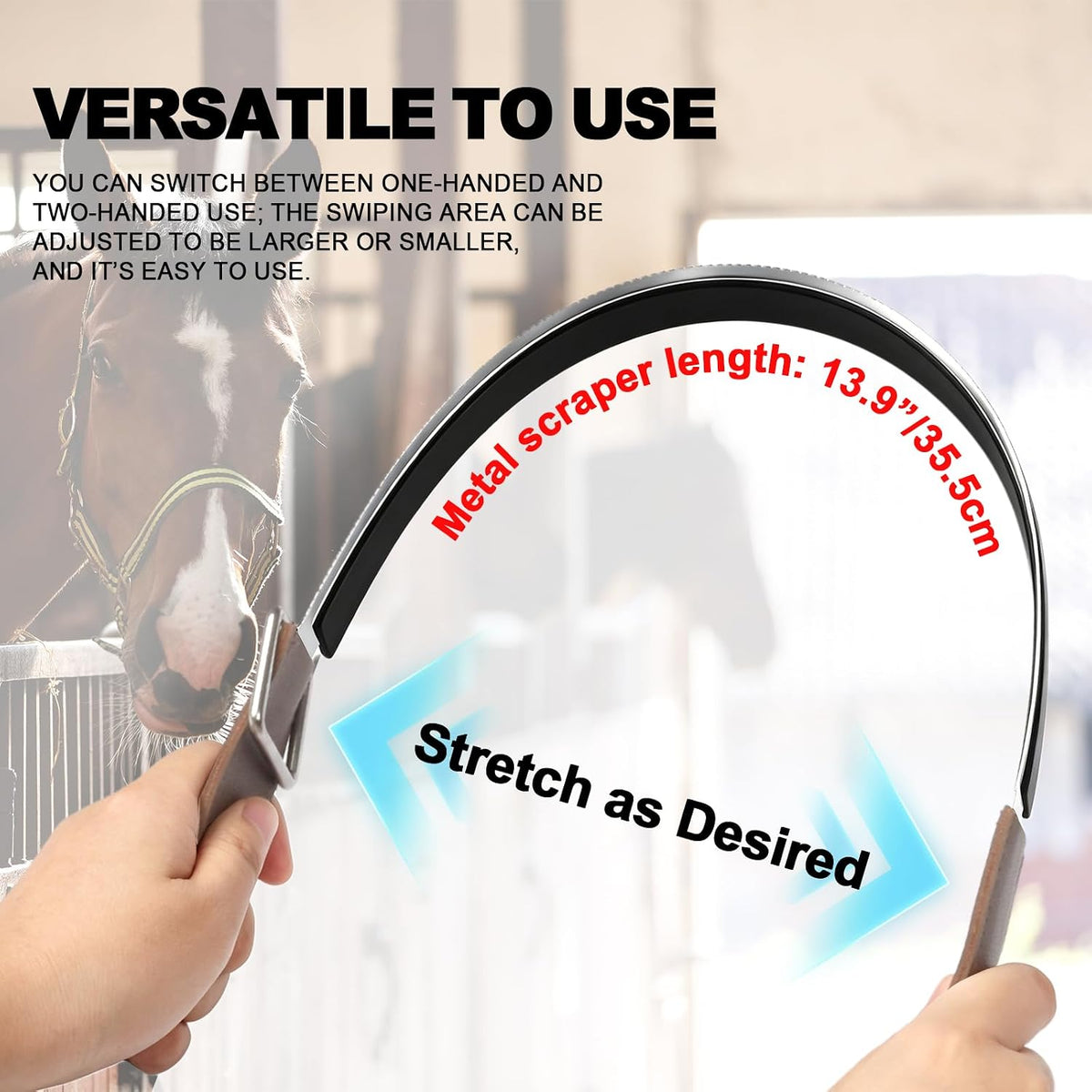 2-in-1 Horse Sweat Scraper Metal Shedding Blade for Horses