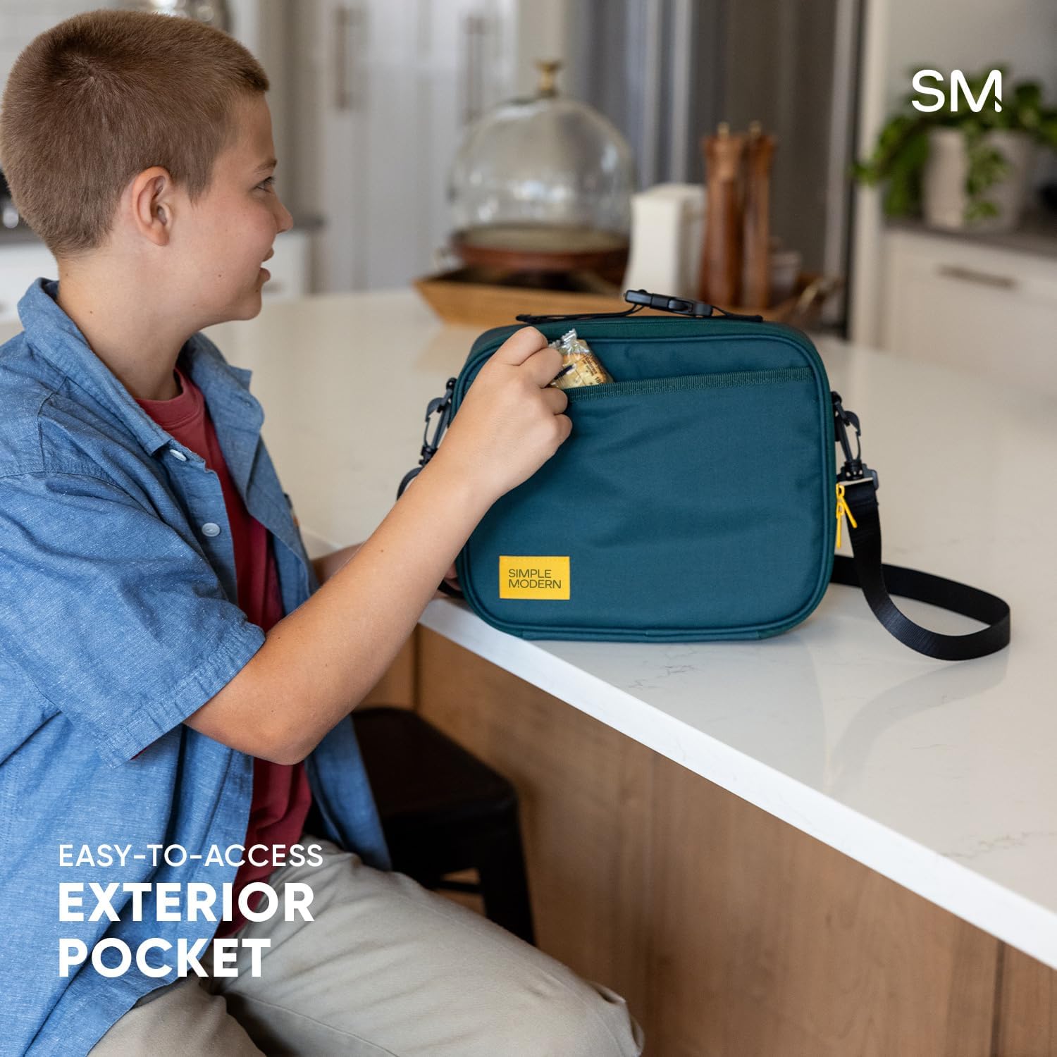 Simple Modern Hadley Lunch Box with Shoulder Strap | Kids & Adults | Insulated Bag with Pockets for Women, Men
