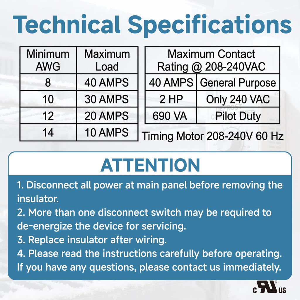M814520 Commercial Refrigeration Defrost Timer, Without Metal Enclosure