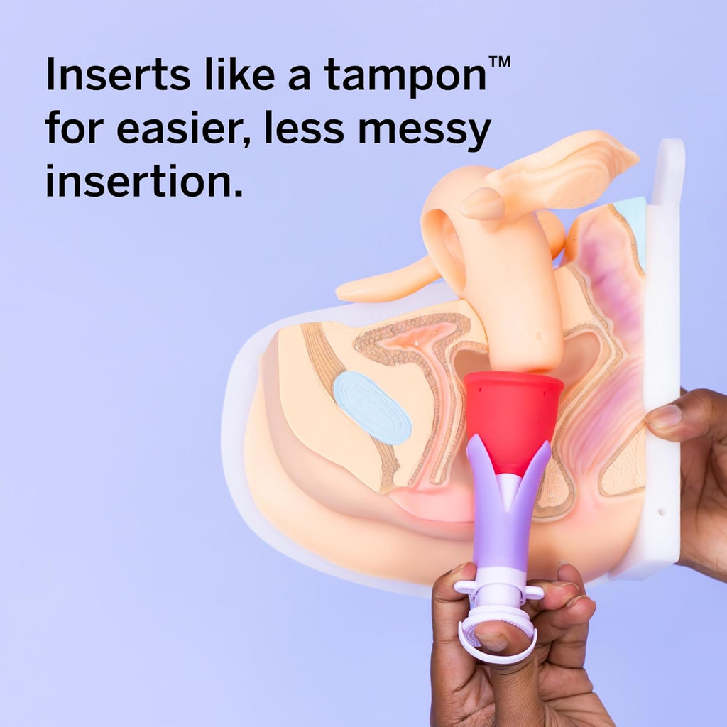 2 Menstrual Cups and Applicator Bundle - No Metals or Toxins - 100% Medical-Grade Silicone - Softest Reusable Period
