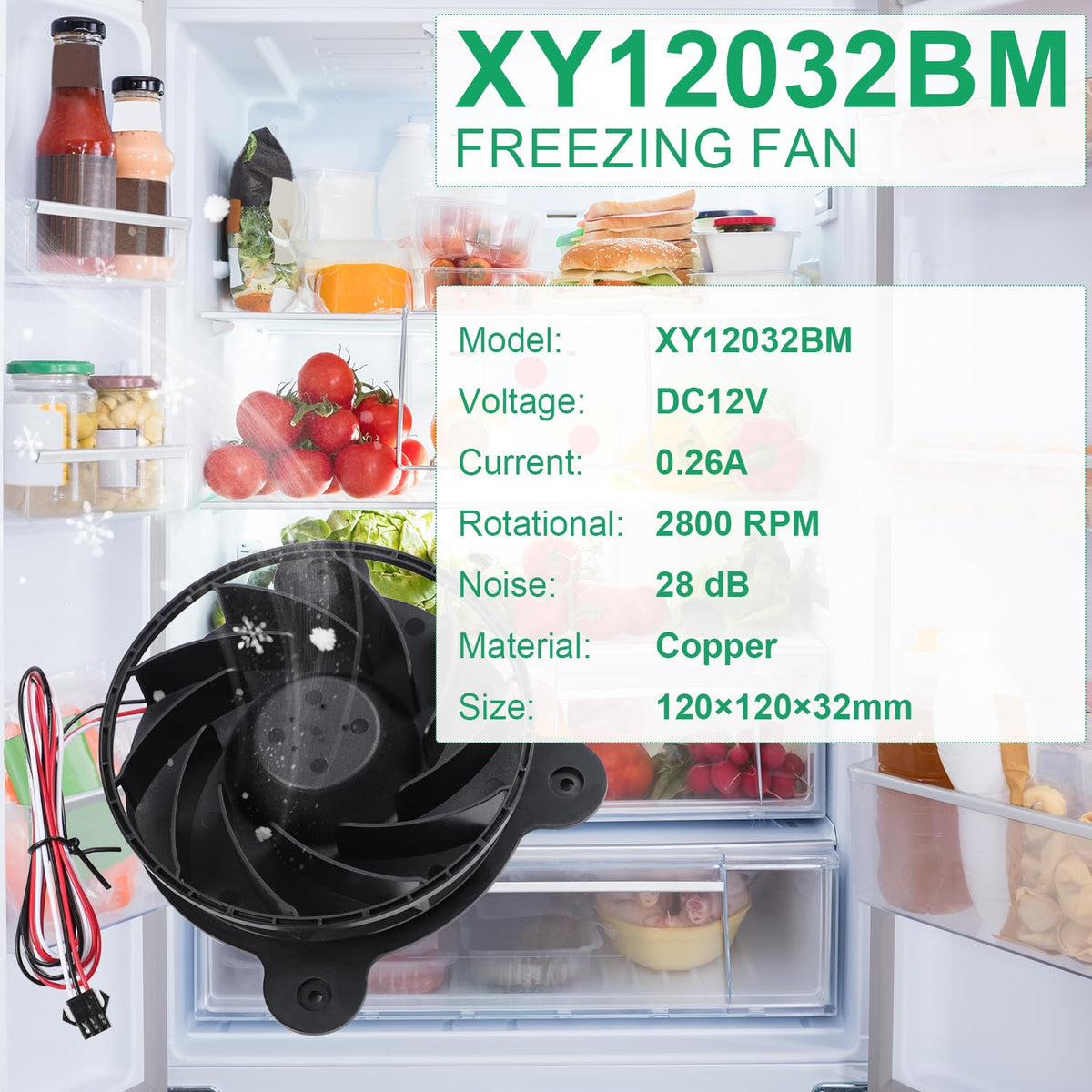 XY12032BM Evaporator Fan Motor for Galanz Refrigerator Fridge Freezer