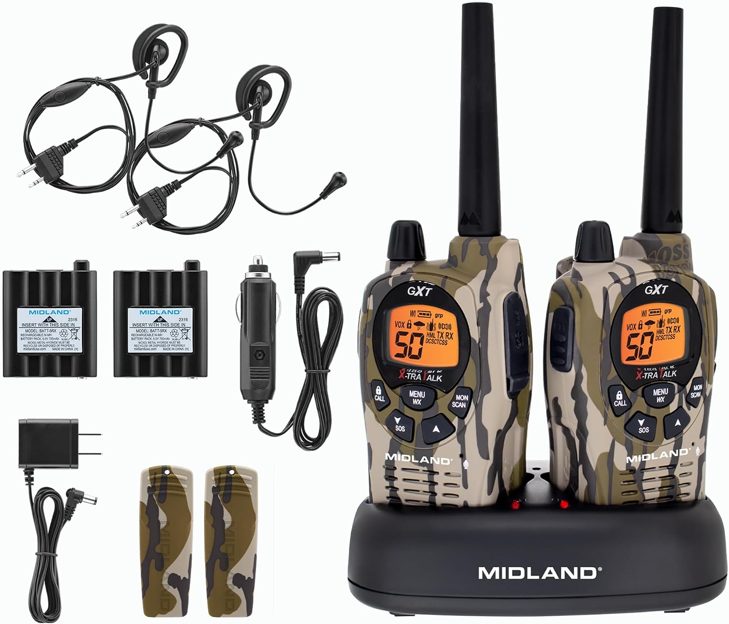 GXT1050VP4 GMRS Two-Way Radio (50-Channel, Long Range, 142 Privacy Codes, SOS, NOAA, Rechargeable Nickle Battery