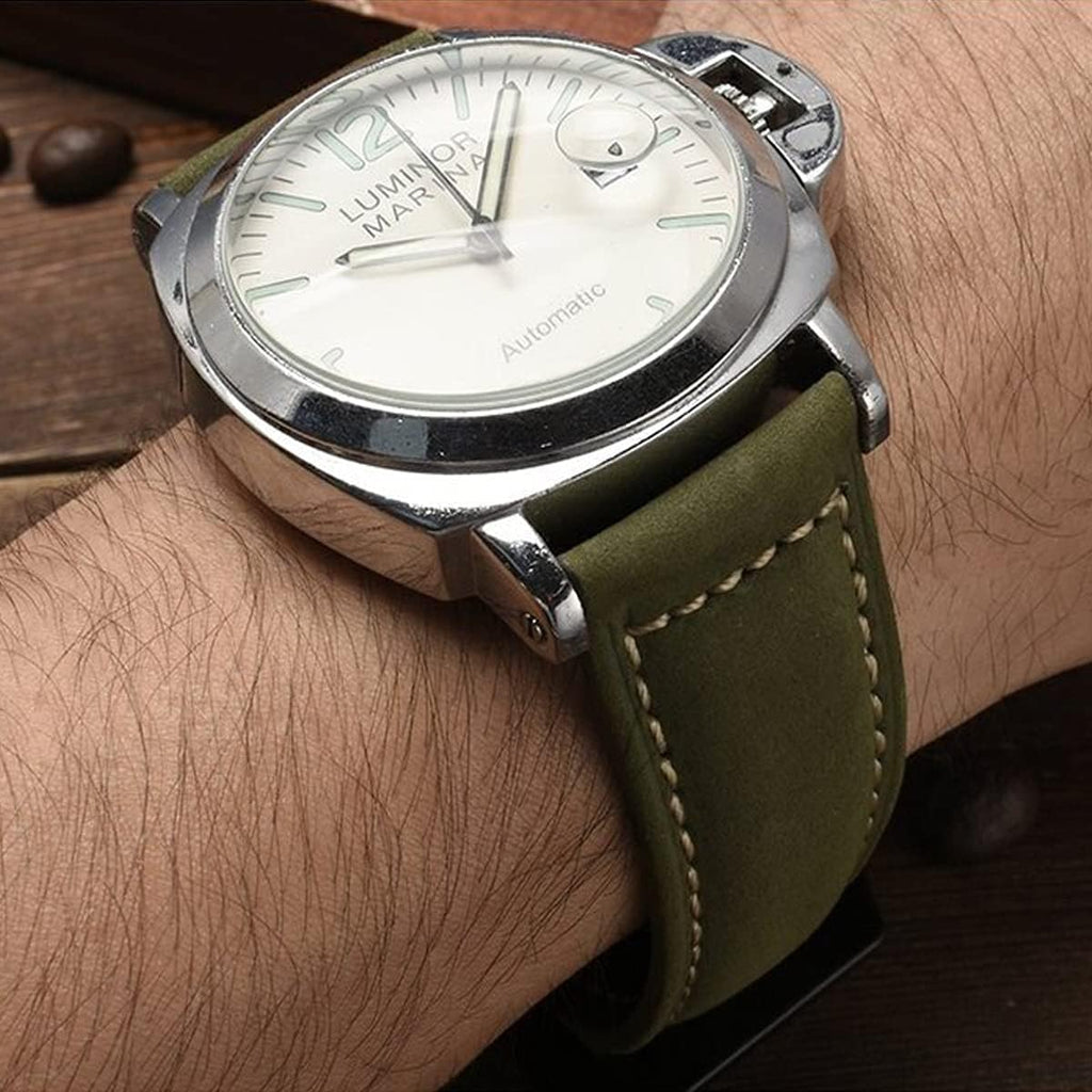 Vintage Leather Watch Bands for Men - Top Grain Leather Compatible with Panerai Watch Band - 20mm, 22mm, 24mm, 26mm