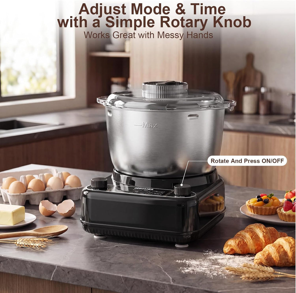 Electric Dough Mixer with Ferment Function, 6.5QT Stand Dough Maker, Dough Kneading Machine with 304 Stainless Steel