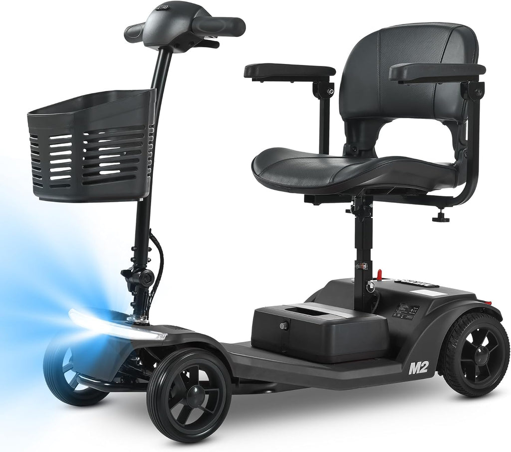 4 Wheel Powered Mobility Scooters, 330 lbs Capacity Mobility Scooters for Adults, Folding Mobility Scooter