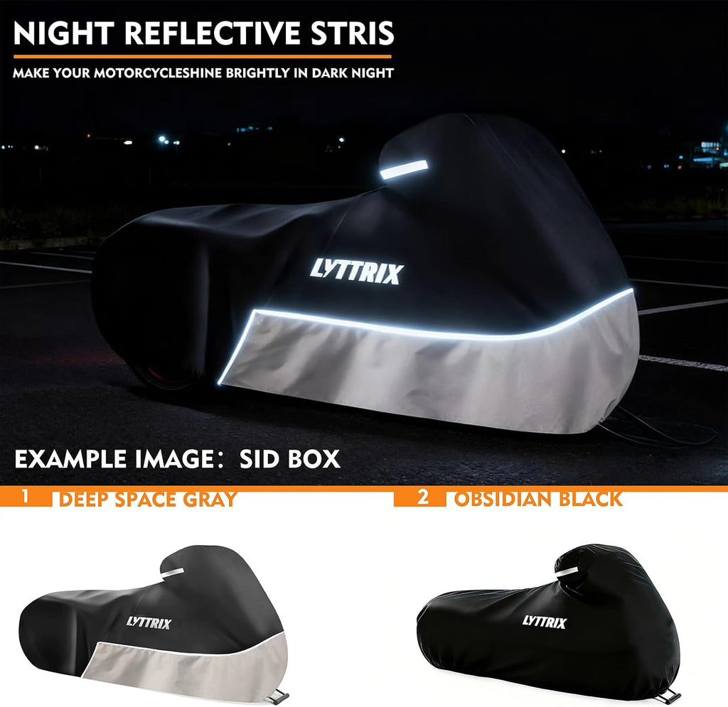 600D Motorcycle Cover Waterproof Outdoor Suitable for Touring Models Harley Davidson Road King, Street Glide,Electra