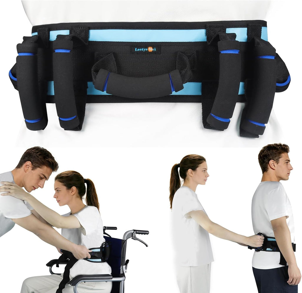 Gait Belts for Seniors,Transfer Belt with 7 Handles Quick Release Buckle