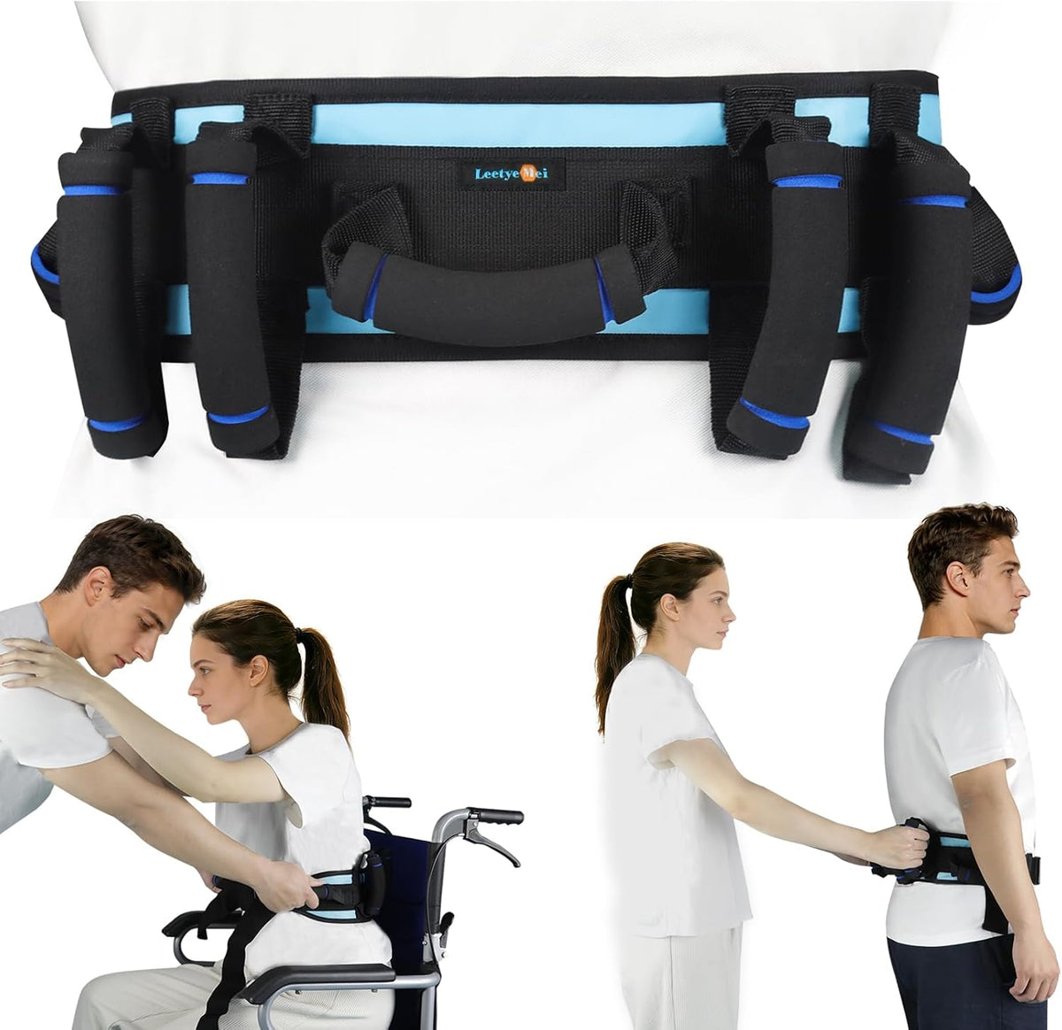Gait Belts for Seniors,Transfer Belt with 7 Handles Quick Release Buckle