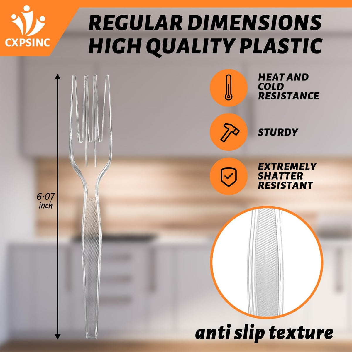 [1000 Pack] Heavyweight Disposable Clear Plastic Forks-Party Dimensions Plastic Cutlery Combo Box (1000 Count Forks)