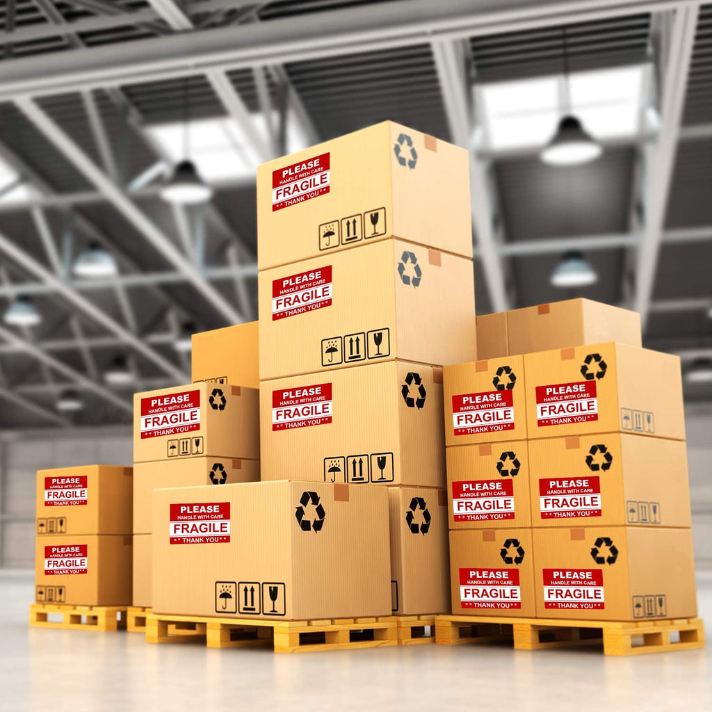 2"x3" 1000 Labels Fragile Stickers for Shipping Moving，500 PCS/Roll，2Rolls