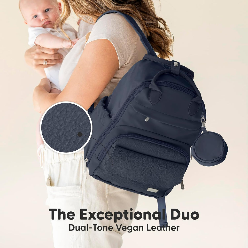 Diaper Bag Backpack - Small Multifunctional Travel Diaper Back Packs, Maternity Baby Changing Bags, 12L Capacity, PU