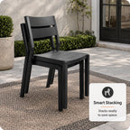 Aluminum Stackable Patio Dining Chairs Set of 4