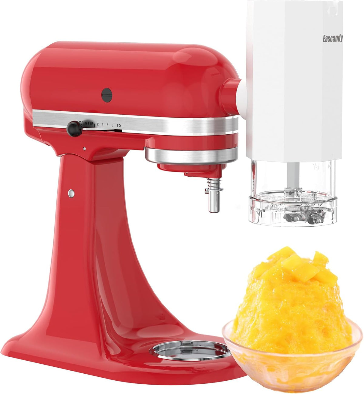Shaved Ice Attachment for KitchenAid Stand Mixer, Snow Cone Maker for KitchenAid with 8 Ice Molds, Stainless Steel