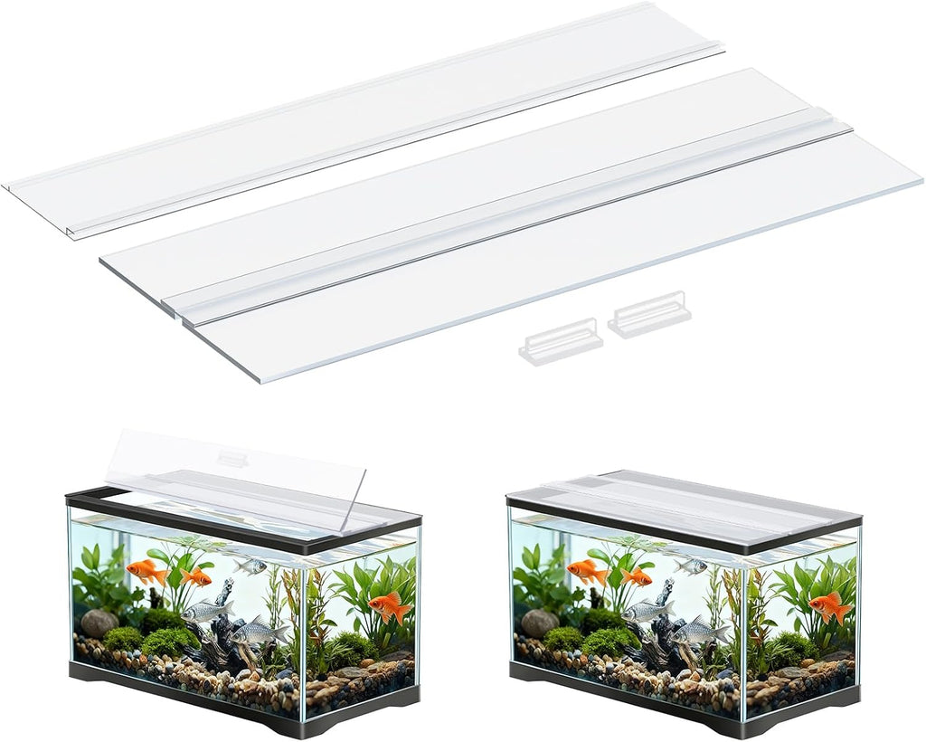 10 Gallon Fish Tank Lid, 19.3" x 9.65" x 0.14", Clear Polycarbonate Canopy for Aquariums Without Center Brace, 10