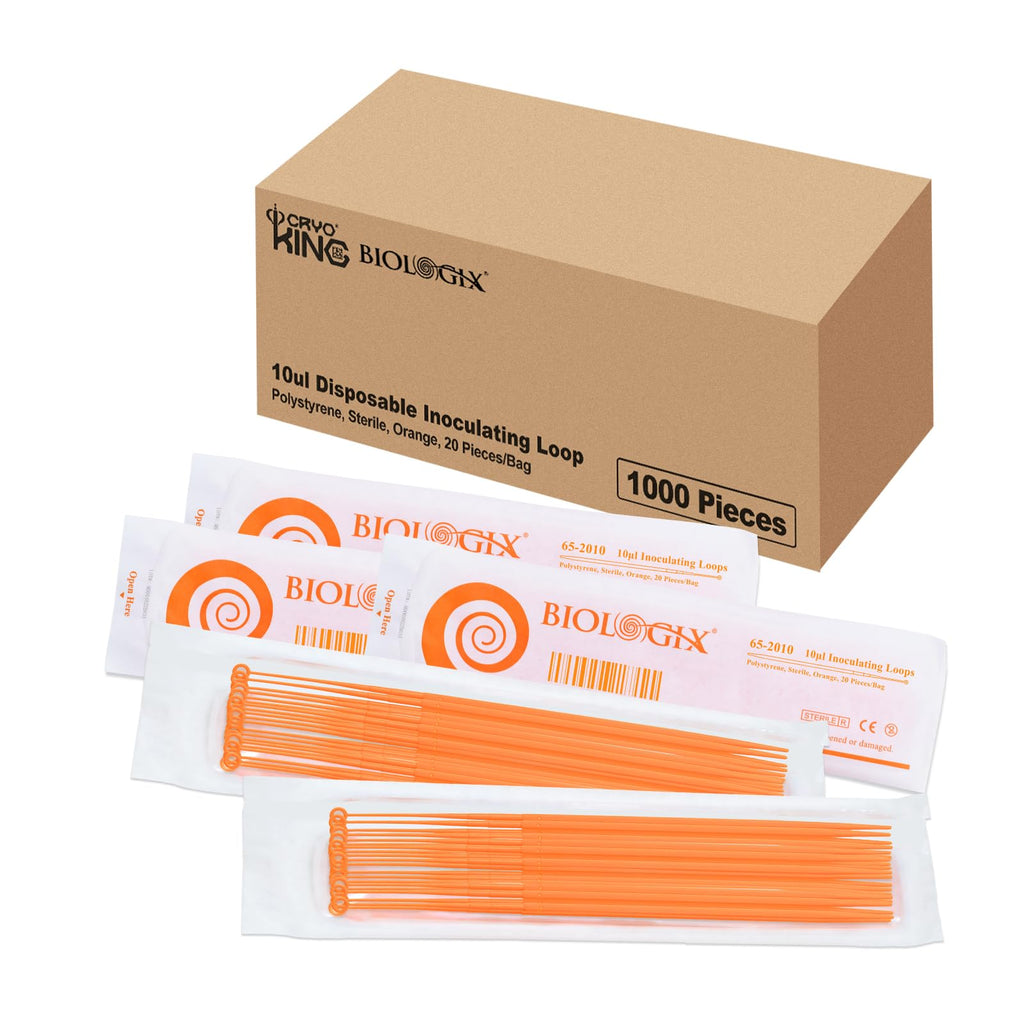 10ul Disposable Inoculating Loop, Plastic, 20/Bag, 1000PCS Total