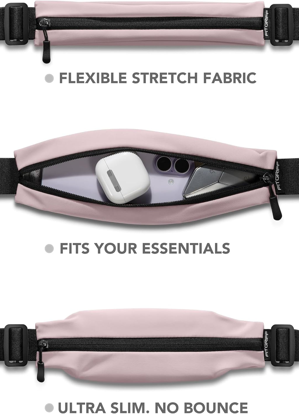 Running Belt V2 for Men & Women - Slim Fanny Pack, Phone Holder for Jogging, (Fits All Cell Phones) - Money Belt