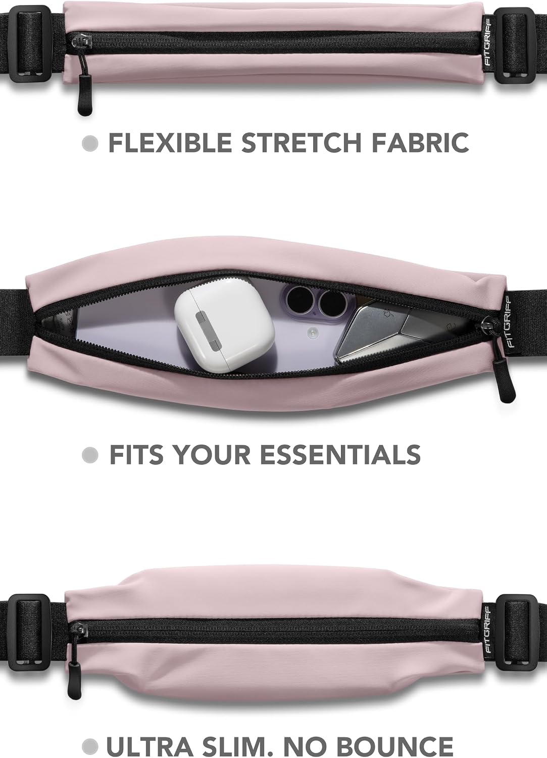 Running Belt V2 for Men & Women - Slim Fanny Pack, Phone Holder for Jogging, (Fits All Cell Phones) - Money Belt