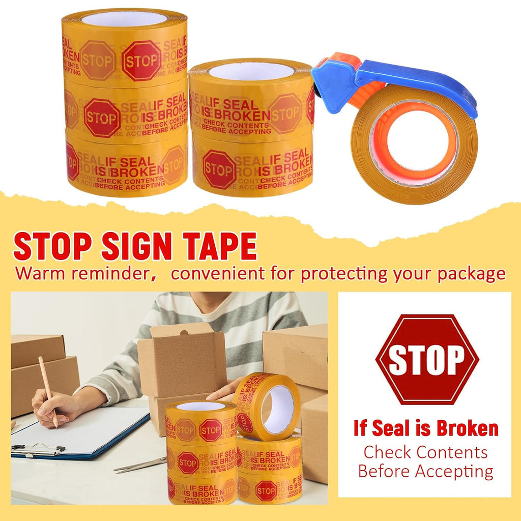 10 Rolls 2 Inch Security Packing Tape, Tamper Proof Tape, Yellow