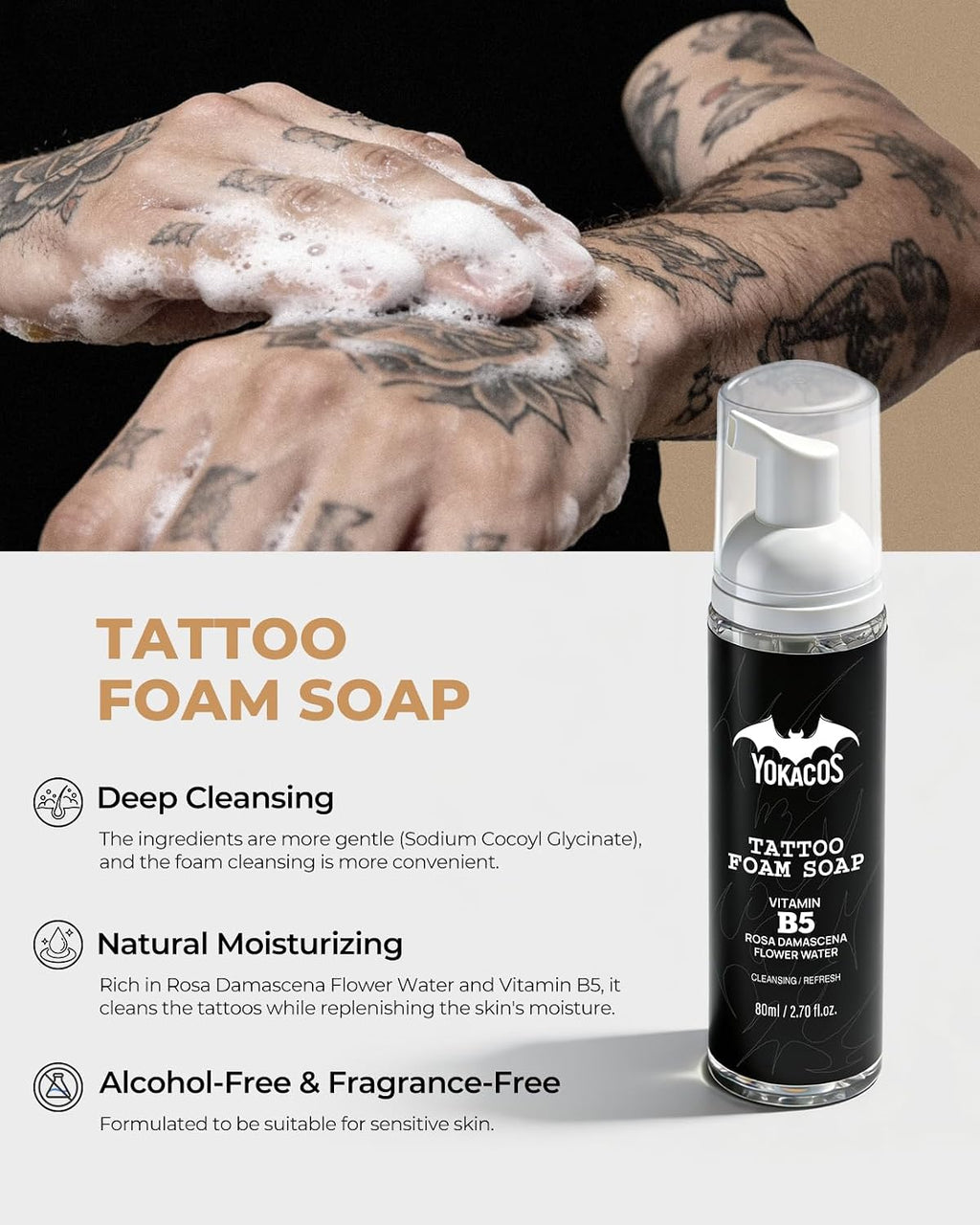 Tattoo Aftercare Kit 4-Piece Set, Tattoo Balm, Gel, Cleansing Foam, Wrap
