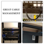 1U Brush Panel Disassembled Rack Mount Cable Management Panel, Horizontal Grommet Strip Server Rack for 19 Inch Rack