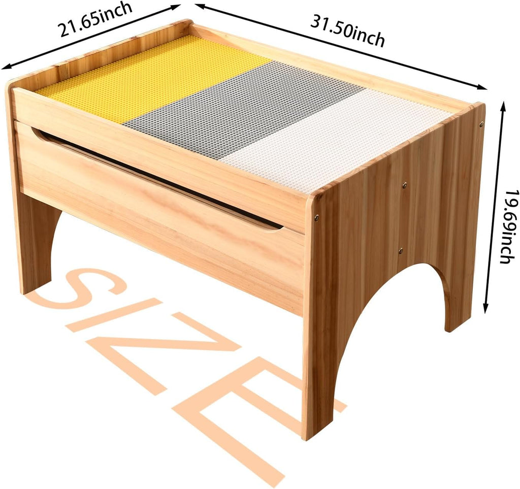 Wooden Kids Activity Table with Storage, Multi-Purpose Sensory Table for Children, Play Table Compatible with