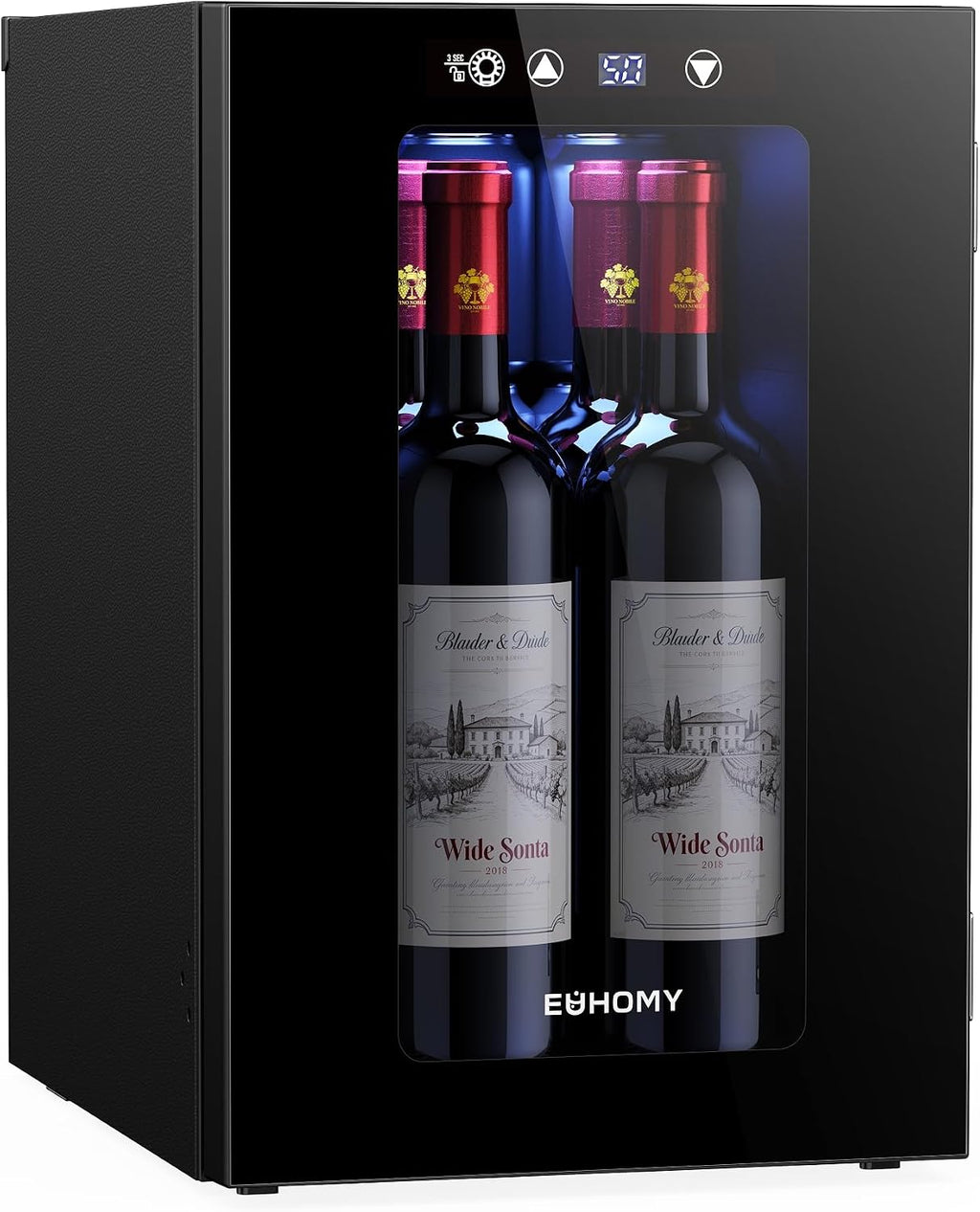 18L Wine Fridge Mini Fridge, Freestanding Counter-top Wine Cooler