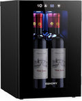 18L Wine Fridge Mini Fridge, Freestanding Counter-top Wine Cooler