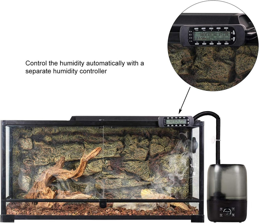 4L Reptile Fogger Mister Tank, Terrariums Digital Tank Timing Humidifier Smart Touch Screen Adjustable Fogger for