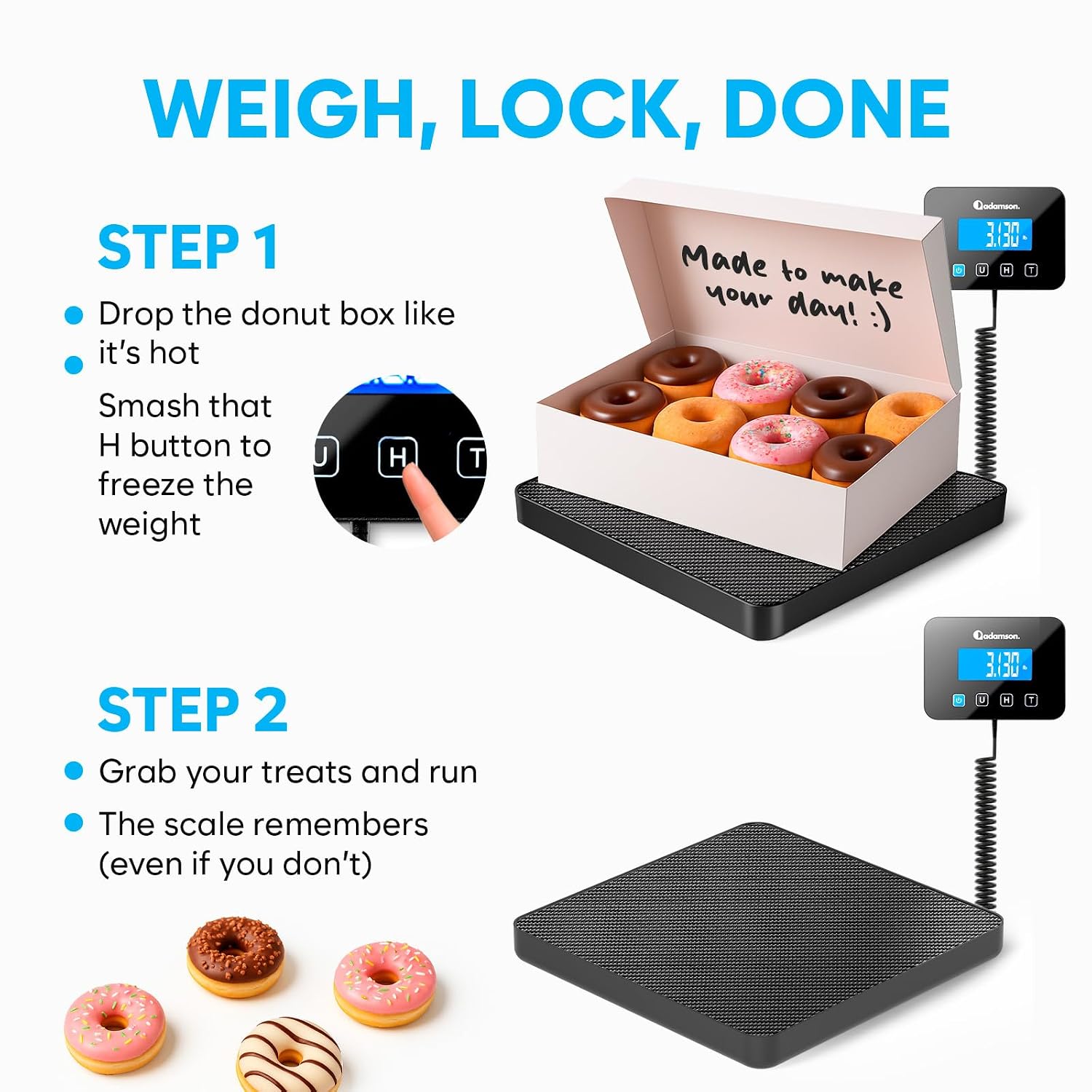 Shipping Scale for Small Business - 440 lbs/0.35oz - High Accurate Digital Postal Scale with Hold/Tare Function