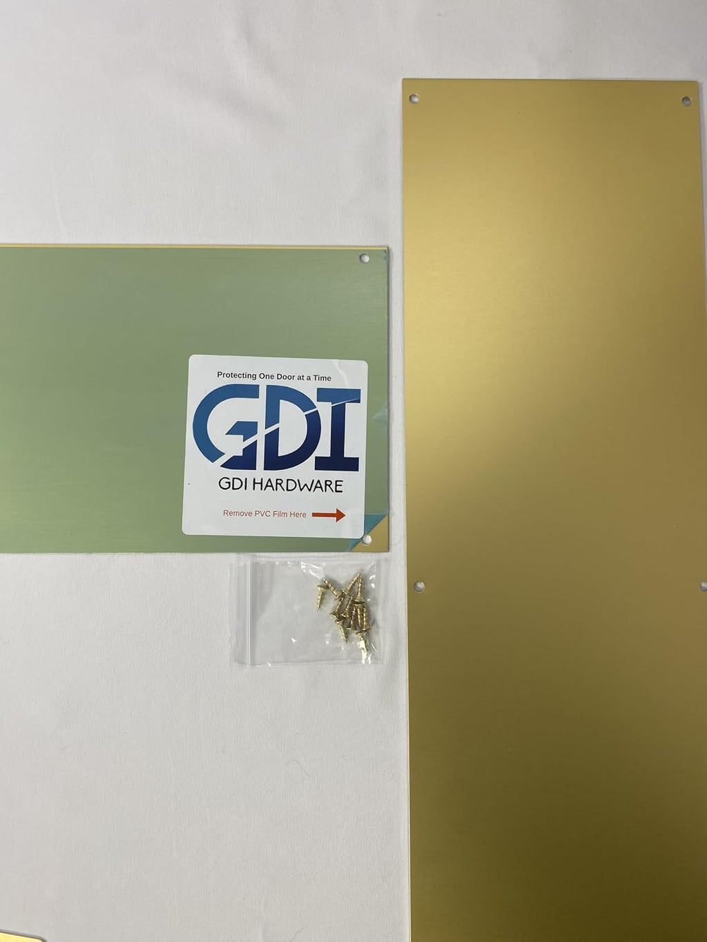 GDI Hardware - Metal Aluminum Kick Plate - 3/64-inch Thick - Choose The Height and Width for Your Door (Brass Tone