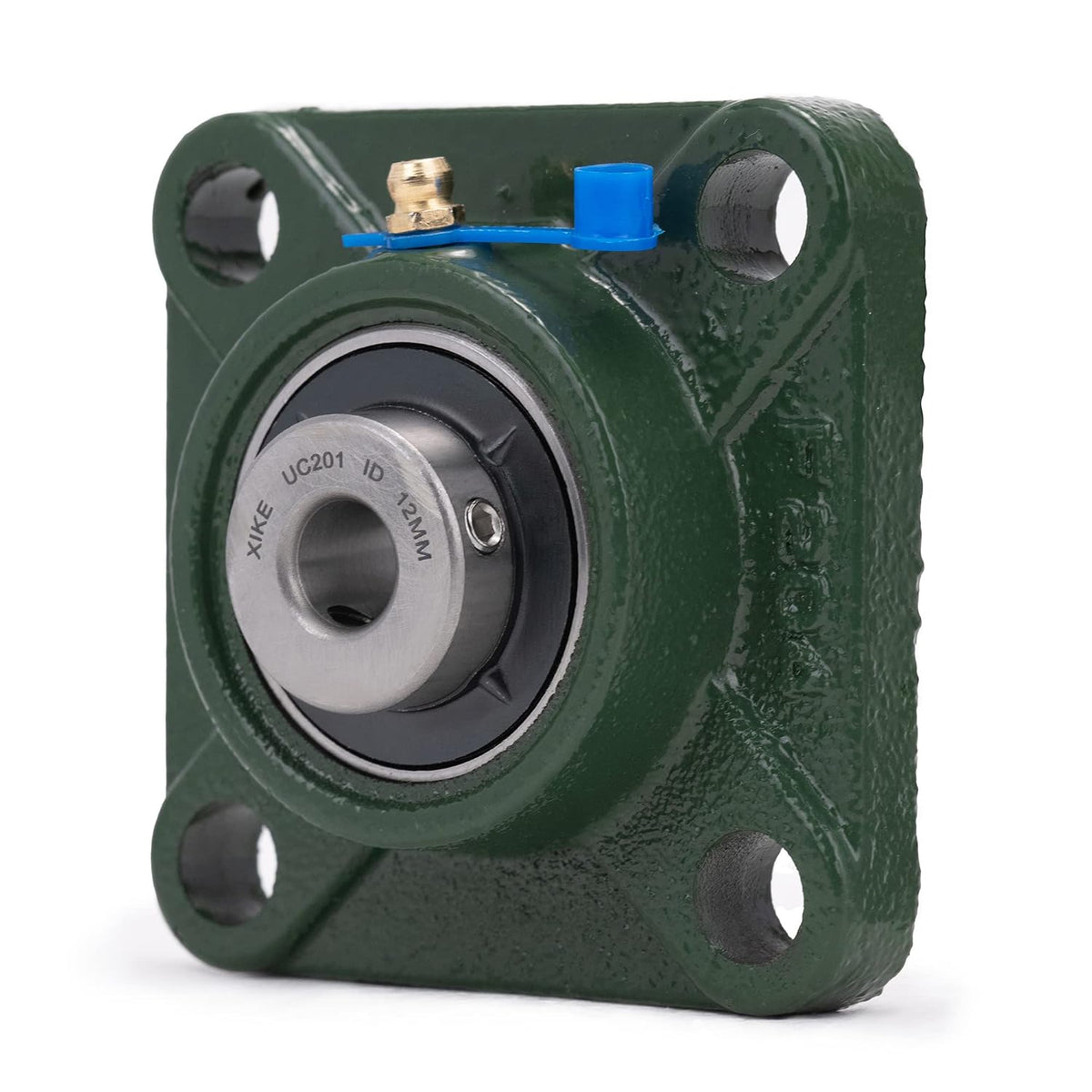 XIKE 2 Pcs UCF201 Bore 12 mm Pillow Block Square Flange Mounted Ball Bearings.