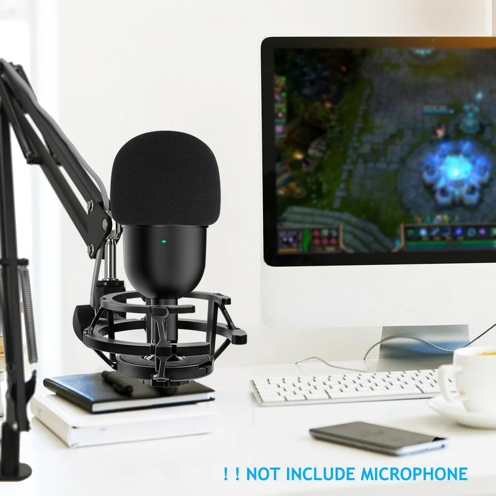 Razer Mini Shock Mount with Foam Windscreen Cover, Anti-Vibration Suspension Shockmount Mic Holder Clip Pop Filter to