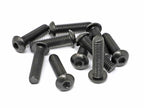 iexcell 10 Pcs 3/8-16 x 1-1/2" Stainless Steel 304 Hex Socket Button Head Cap Screws Bolts, Black Oxide Finish, with Hex Key Spanner