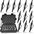 Archery Broadheads, 100 Grains Screw in Arrow Archery 3 Blades Hunting Heads Arrow Tips Compatible Crossbow& Compound