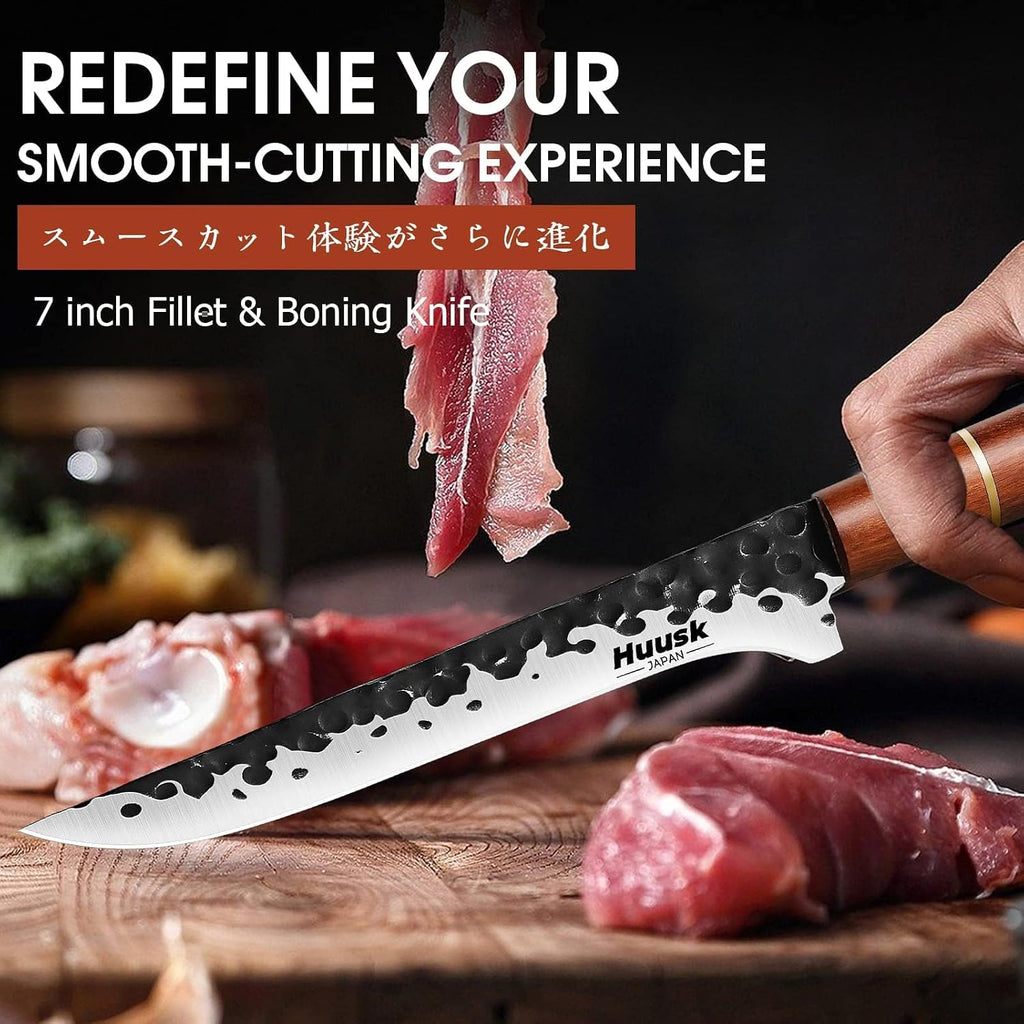 Boning Knife for Meat Cutting, 7" Razor Sharp Fillet Knife for Fish