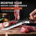 Boning Knife for Meat Cutting, 7" Razor Sharp Fillet Knife for Fish