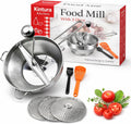 Stainless Steel Food Mill with 3 Milling Discs, Rotary Hand Crank with Silicone Handle, Ergonomic Design for Tomato