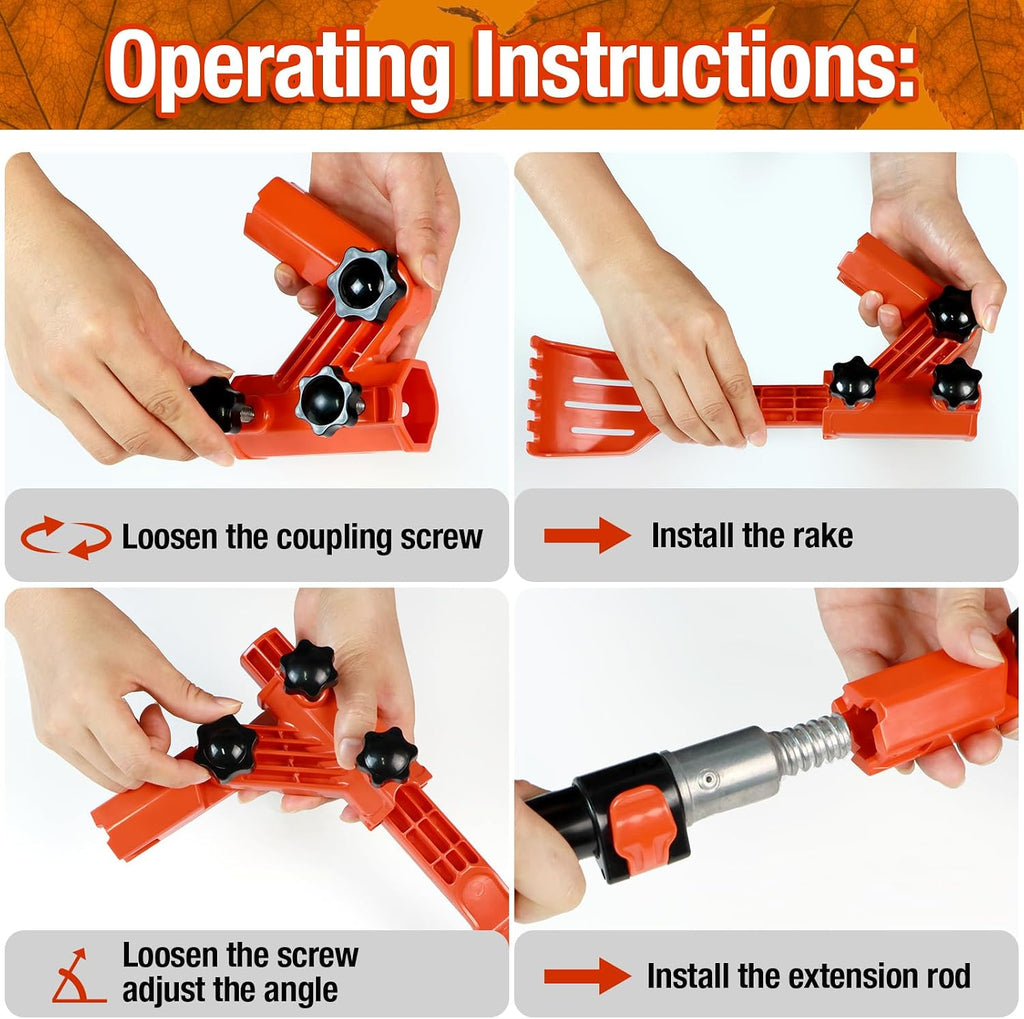Gutter Cleaning Tools from The Ground, Multi-Angle Cleaner, Scoop & Brush & Mini Rake for rain Guard Cleaning and