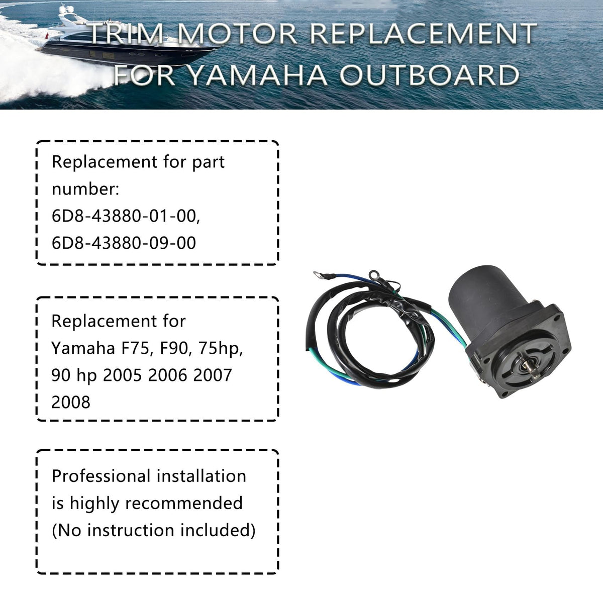 labwork Trim Motor 6D8-43880-01-00 6D8-43880-09-00
