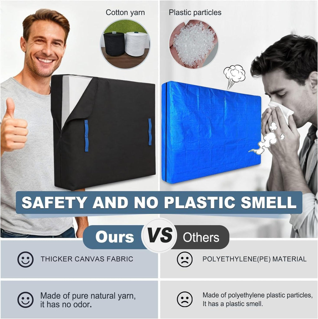 Queen Mattress Bags for Moving,Heavy Duty Breathable 600D Canvas,8 Handles
